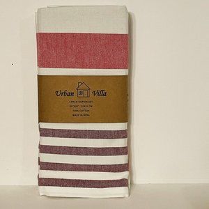 Cloth Napkins Fabric 4 Pack 20x20 Inches Red Stripe